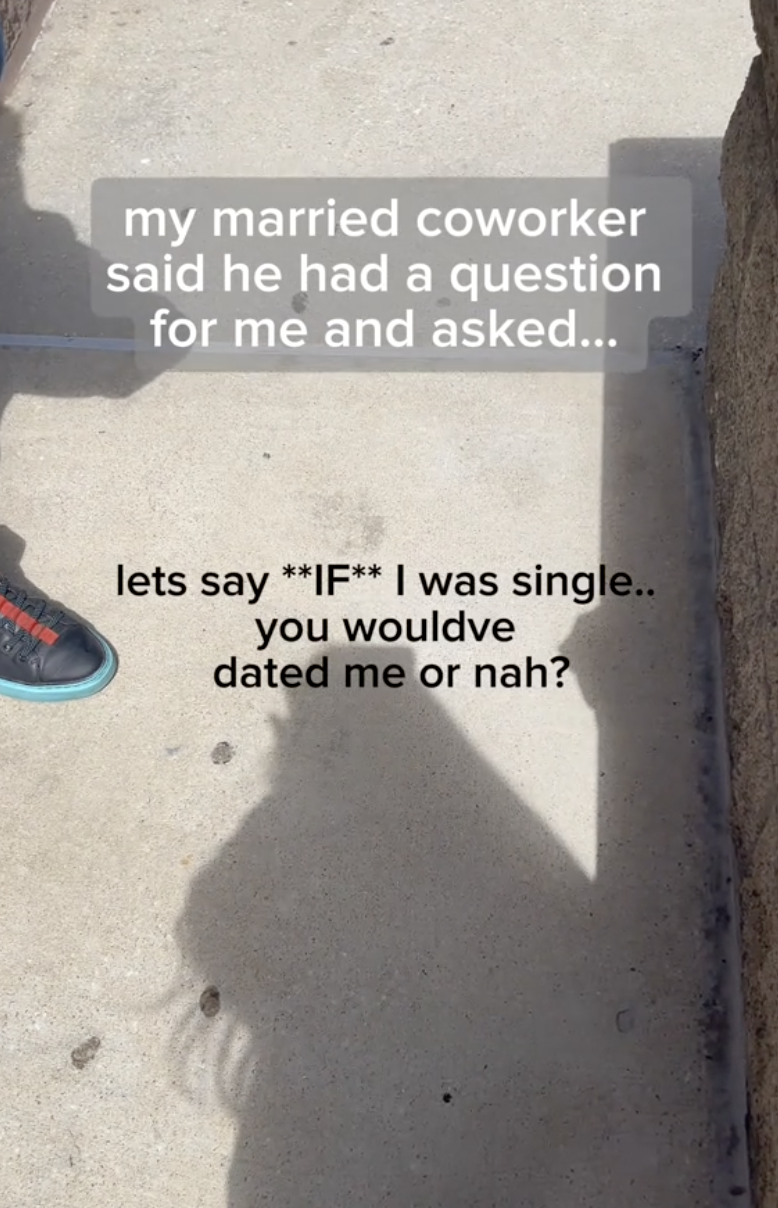 woman's shadow and a man's shoes